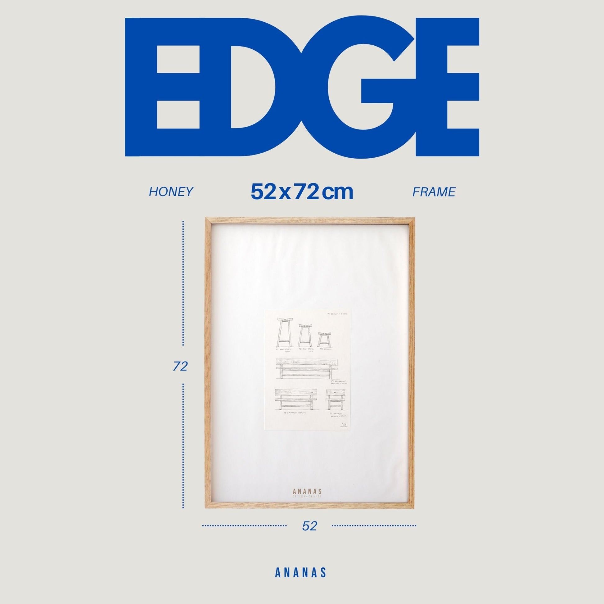 Masif Ahşap Dekoratif Çerçeve, Meşe – Edge Serisi