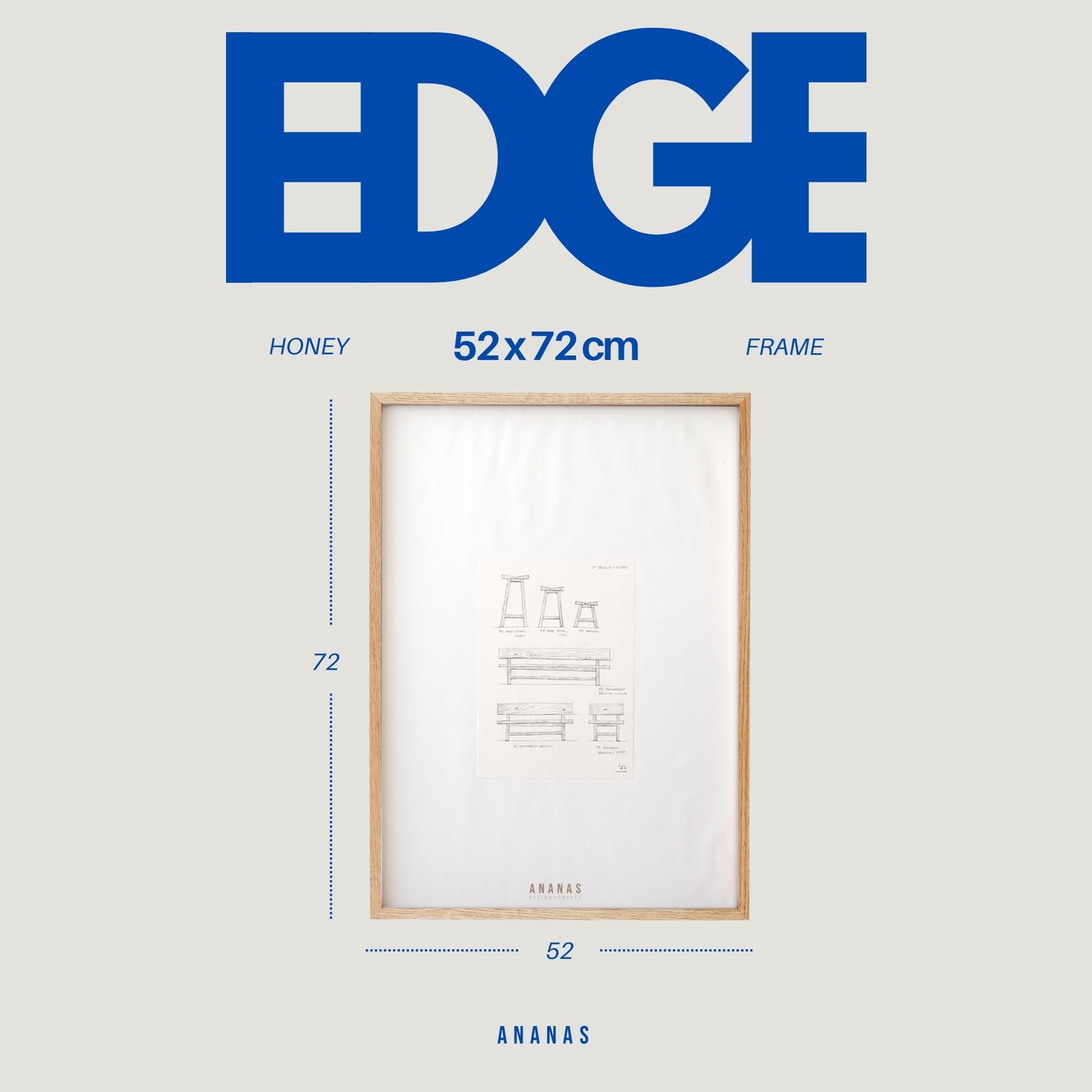 Masif Ahşap Dekoratif Çerçeve, Meşe – Edge Serisi