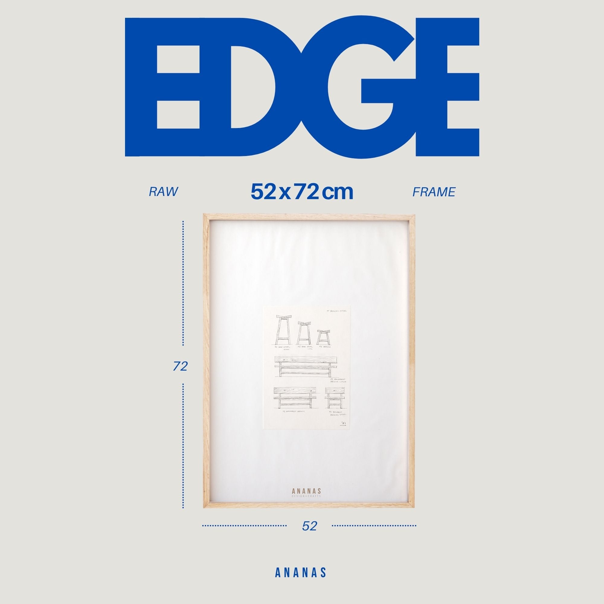 Masif Ahşap Dekoratif Çerçeve, Meşe – Edge Serisi