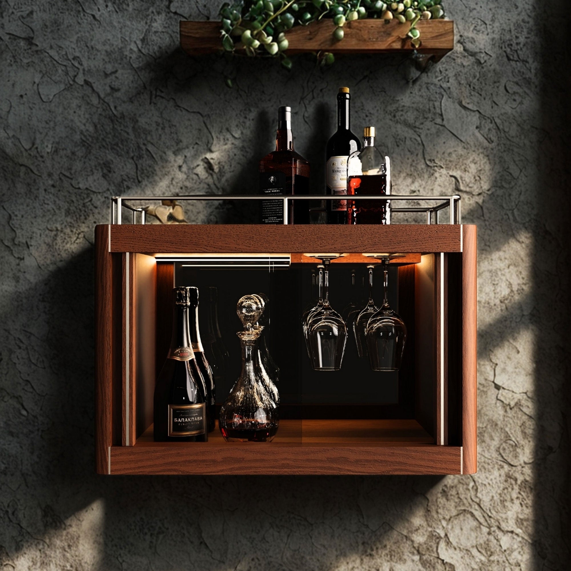 Masif Ahşap İçki Dolabı - Casablanca