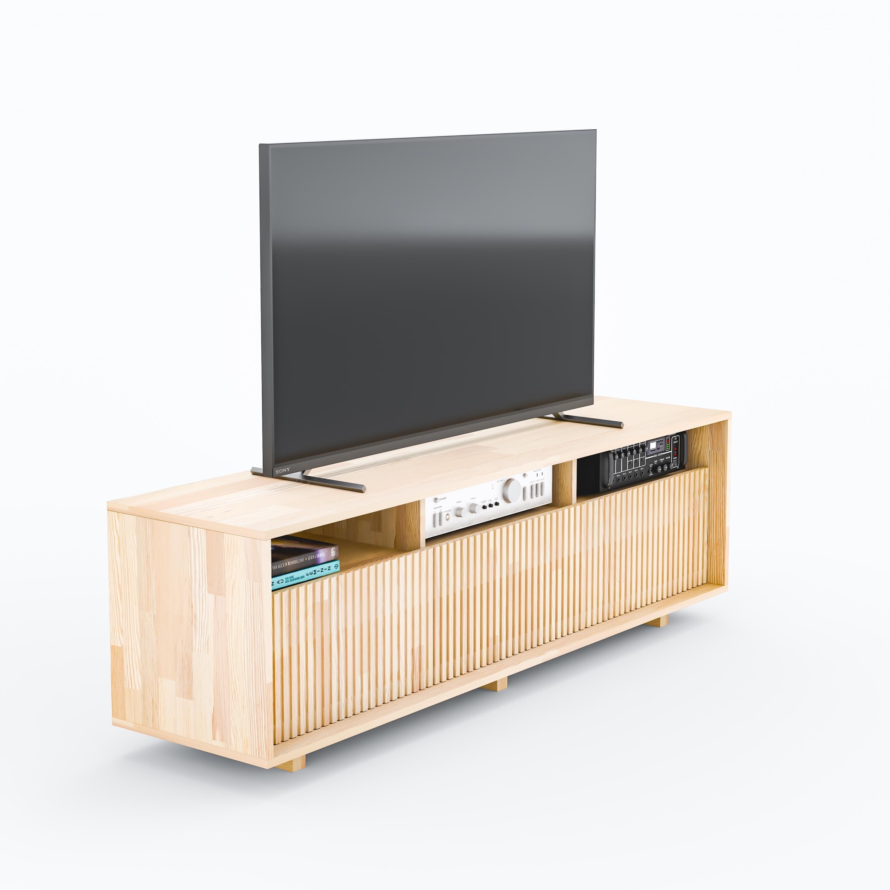 Masif Ahşap Kapaklı Tv Ünitesi