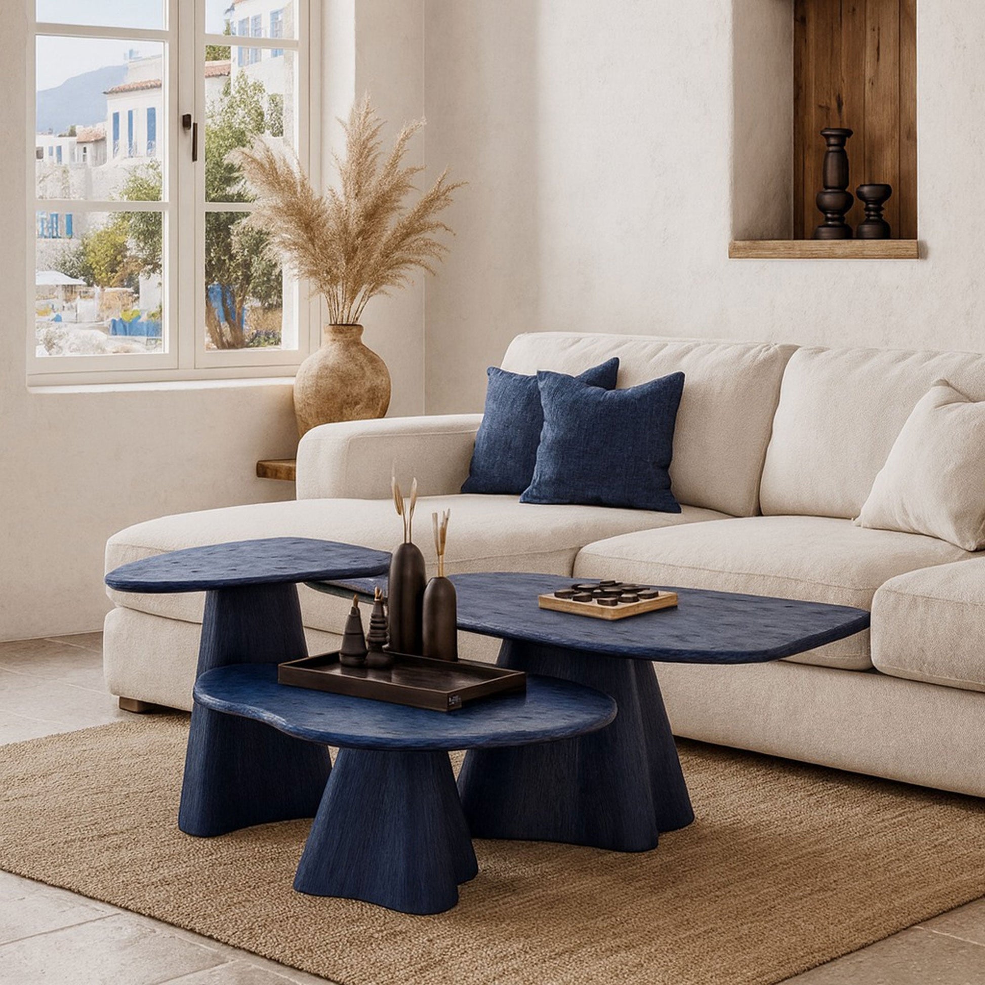 Masif Ahşap Orta Sehpa Seti - Lagoon Serisi