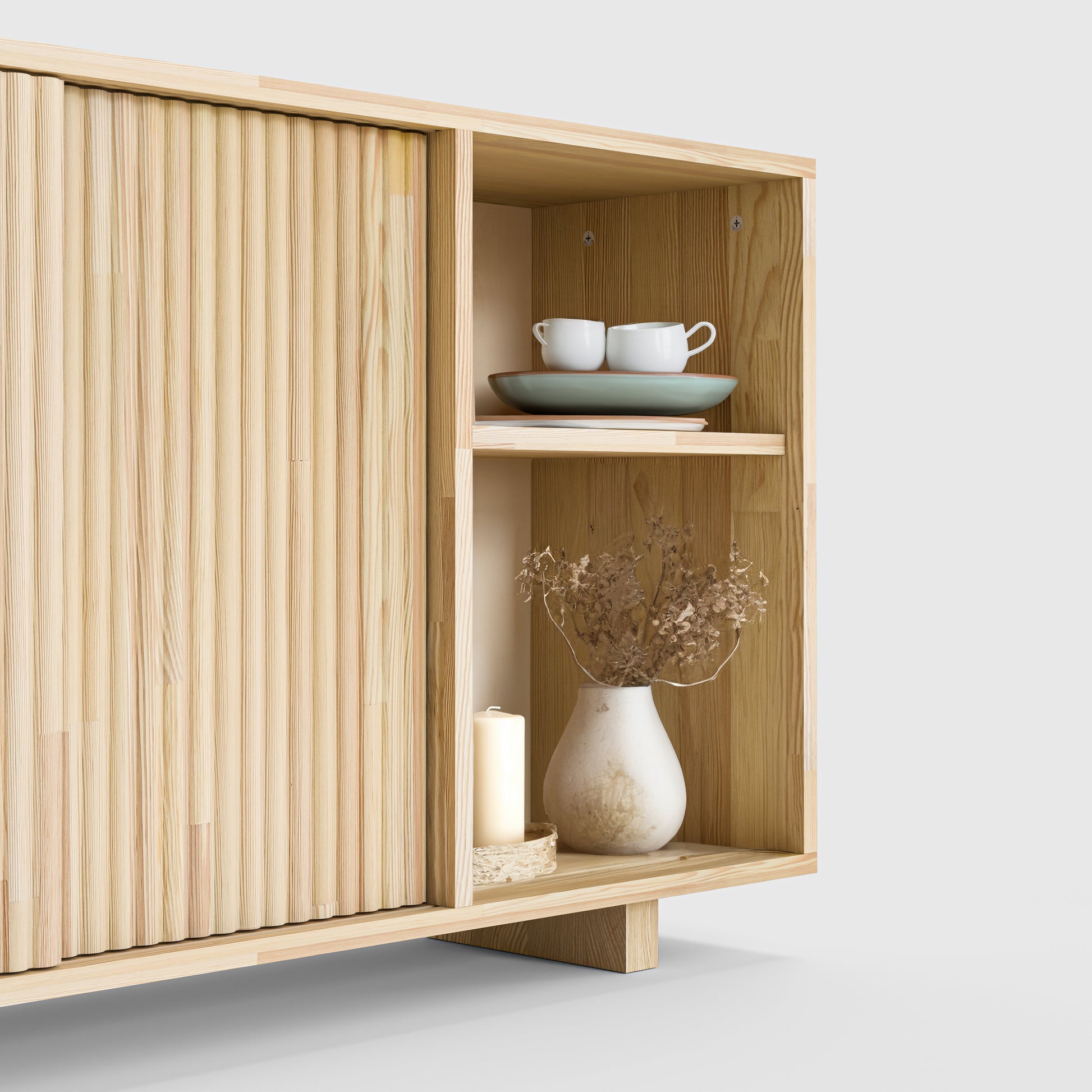 Masif Ahşap Yarı Açık Büfe