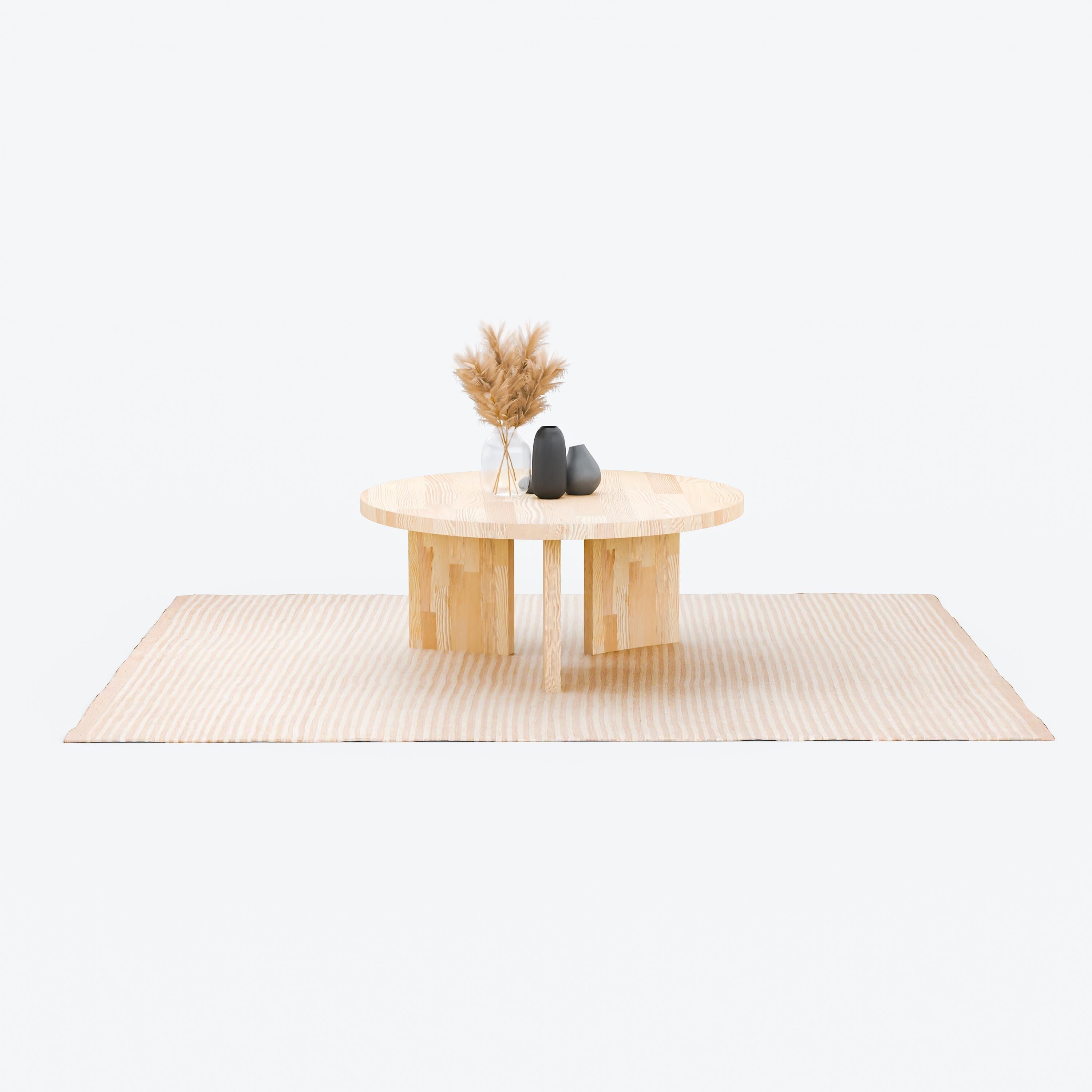 Masif Ahşap Yuvarlak Orta Sehpa