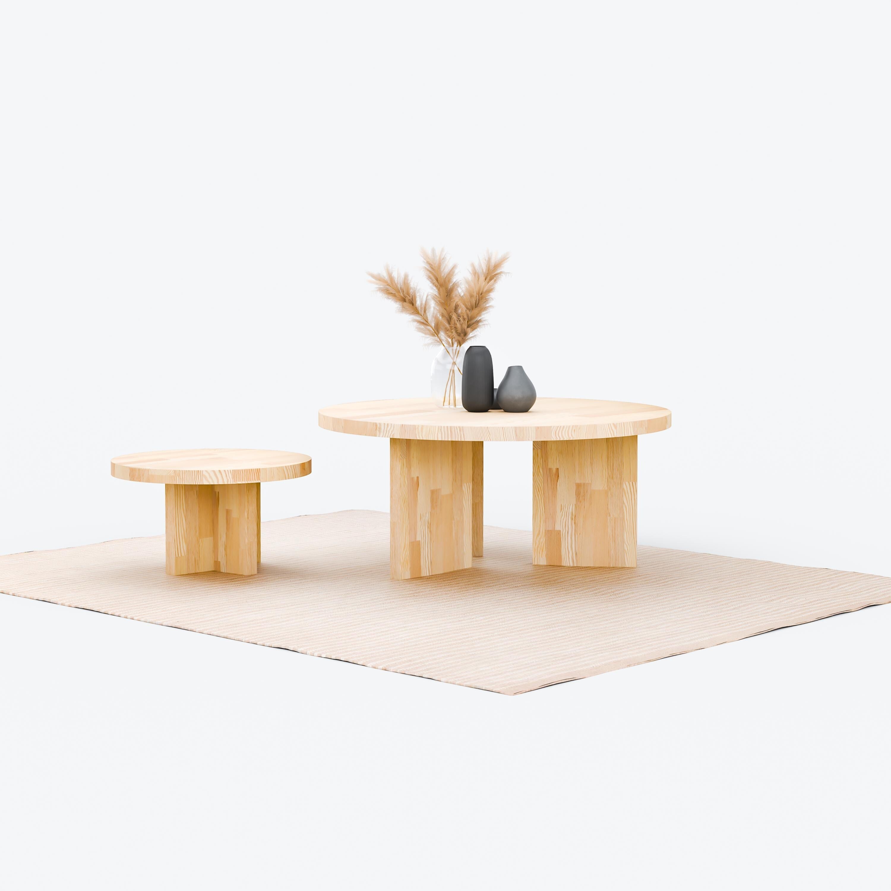 Masif Ahşap Yuvarlak Orta Sehpa