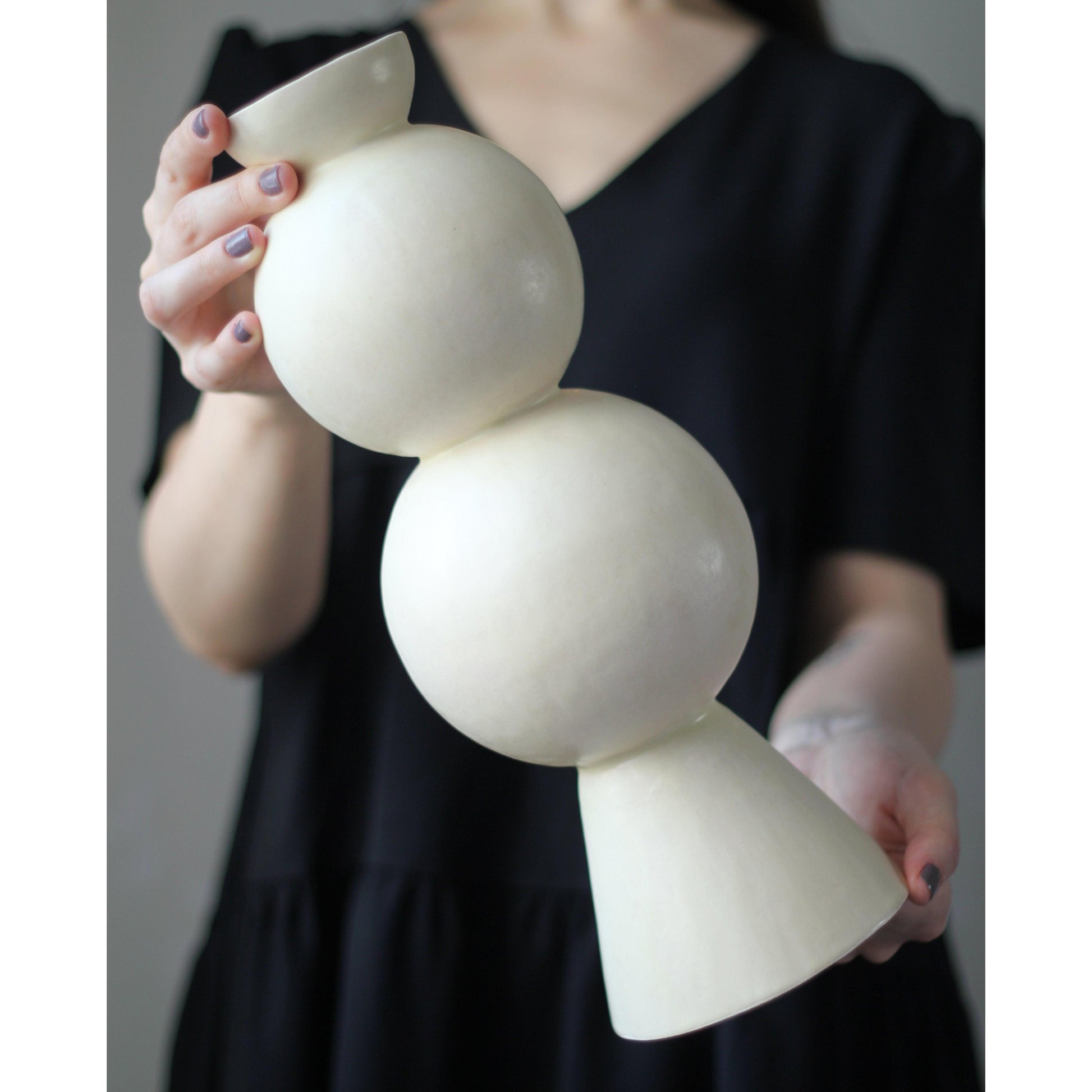 Matte Seramik Vazo - Krem