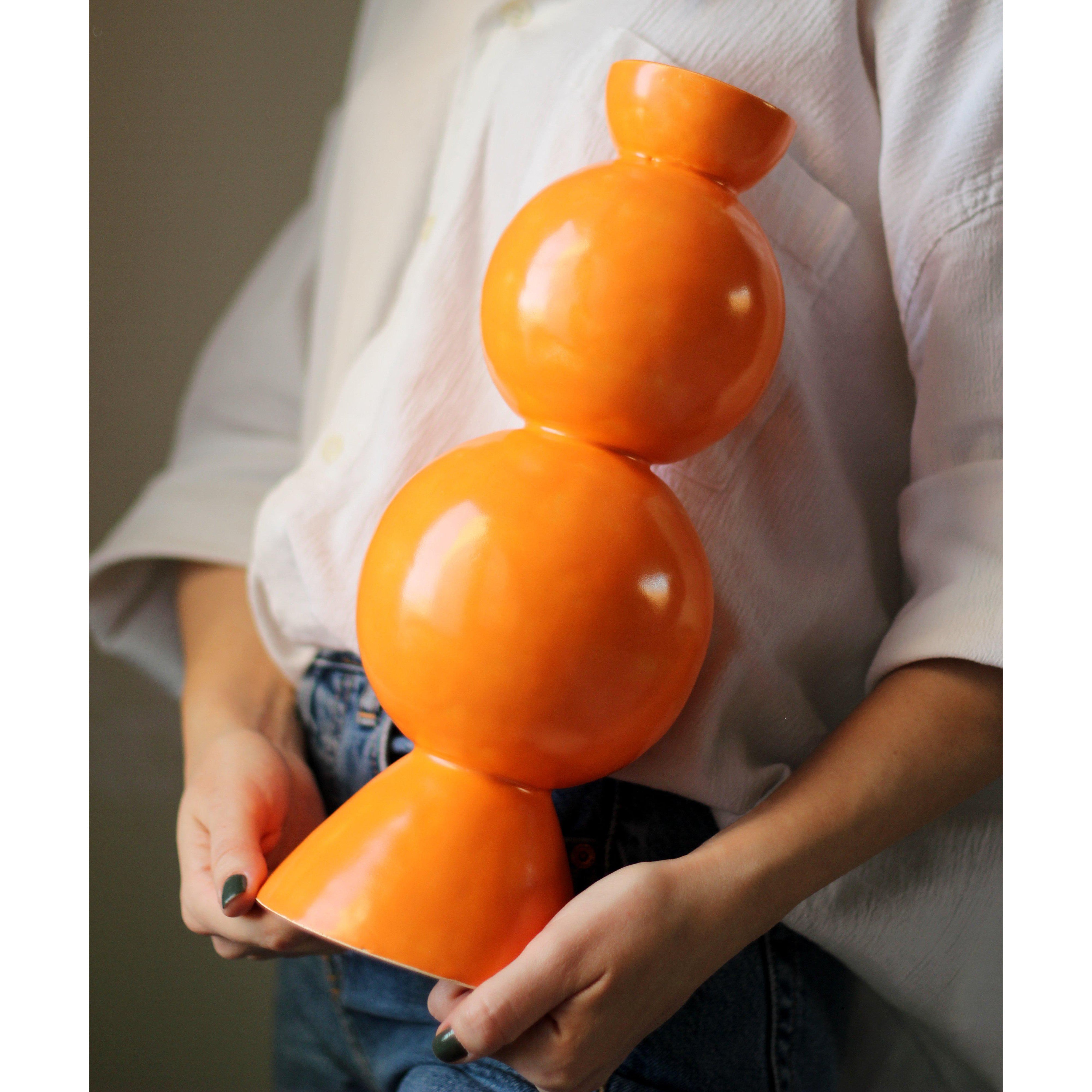 Matte Seramik Vazo - Turuncu