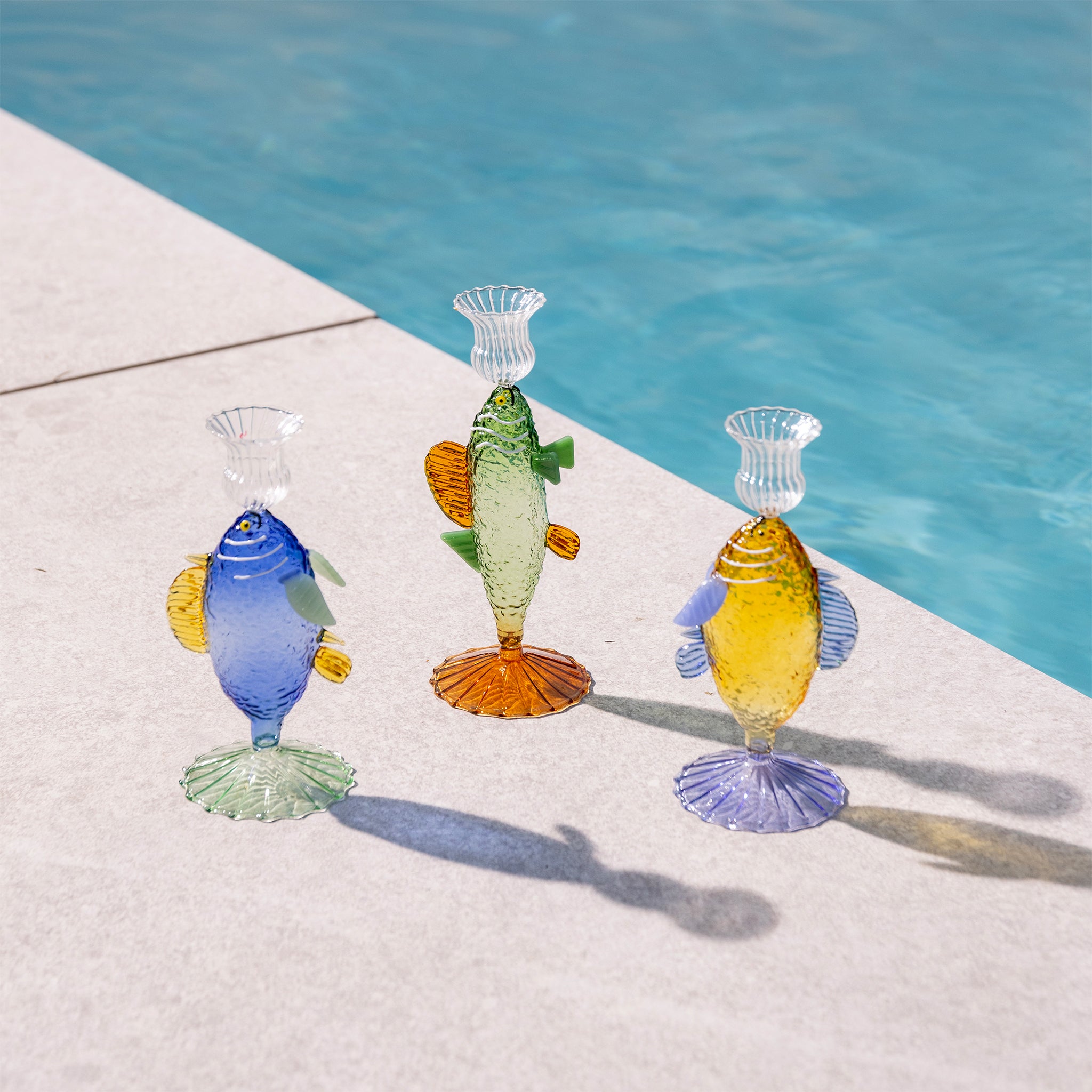 Mavi Balık Figürlü Mumluk