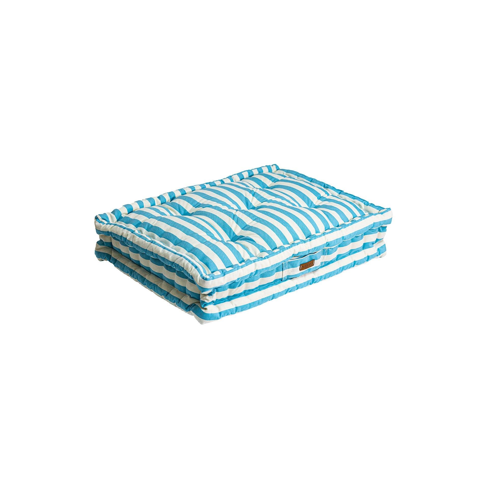 Mavi Beyaz Çizgili Bisküvi Minder