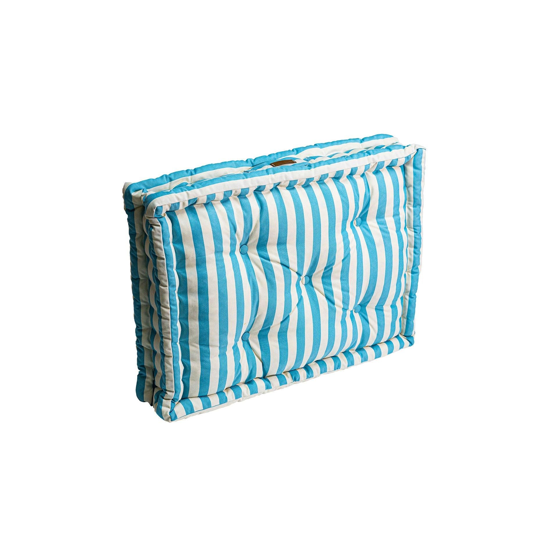 Mavi Beyaz Çizgili Bisküvi Minder
