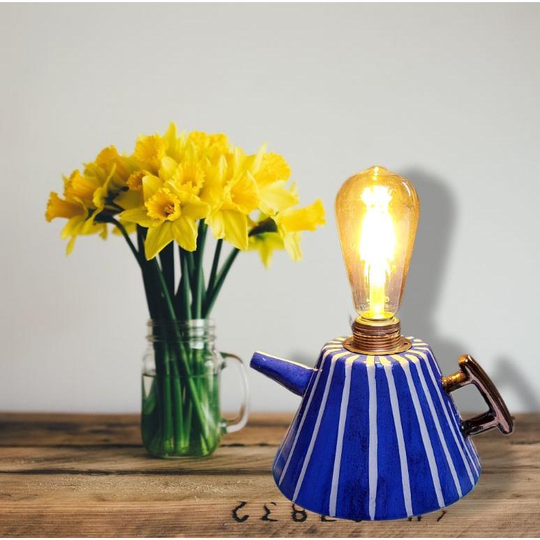 Mavi Çaydanlık Formlu Abajur