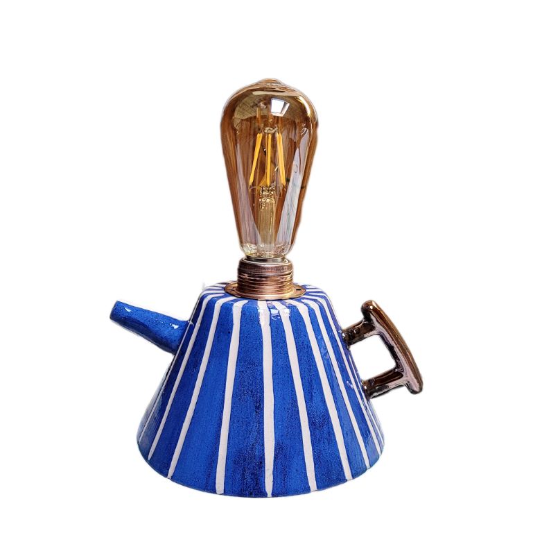 Mavi Çaydanlık Formlu Abajur