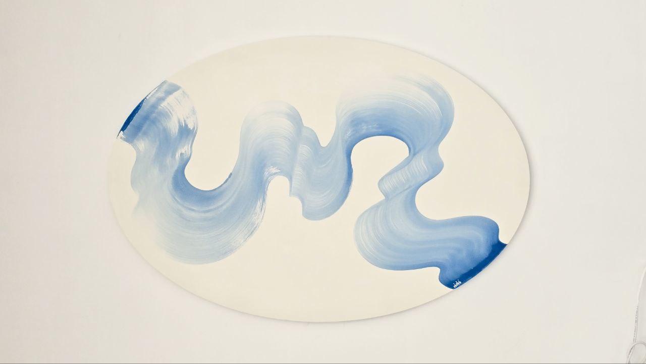 Mavi Dalga Elips Tablo