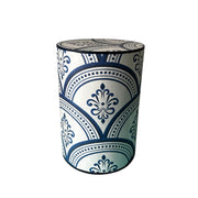 Mavi Desenli Mas Ahşap Sehpa