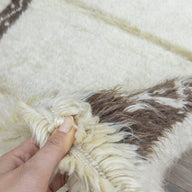 Mayar Bordürlü Natural Shaggy Halı 131X170 Cm-Kilim & Halı-Soho Antiq-NowShopFun