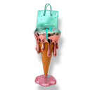 Melty Bag Heykeli – Mavi Pembe Degrade Krom Tasarım