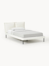 Melva Çift Kişilik Döşemeli Karyola Tedy, Bukle Döşemeli-Karyola-Innature Home-Açık Bej-140*200-NowShopFun