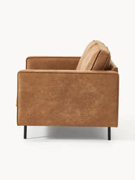 Melva Yumuşak Oturumlu Kanepe Deri,2 Kişilik-Koltuk-Innature Home-Deri - Siyah-NowShopFun