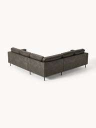 Melva Yumuşak Oturumlu Köşe Kanepe, Deri,5 - 6 Kişilik-Köşe Koltuk-Innature Home-Deri - Siyah-NowShopFun