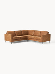 Melva Yumuşak Oturumlu Köşe Kanepe, Deri,5 - 6 Kişilik-Köşe Koltuk-Innature Home-Deri - Siyah-NowShopFun