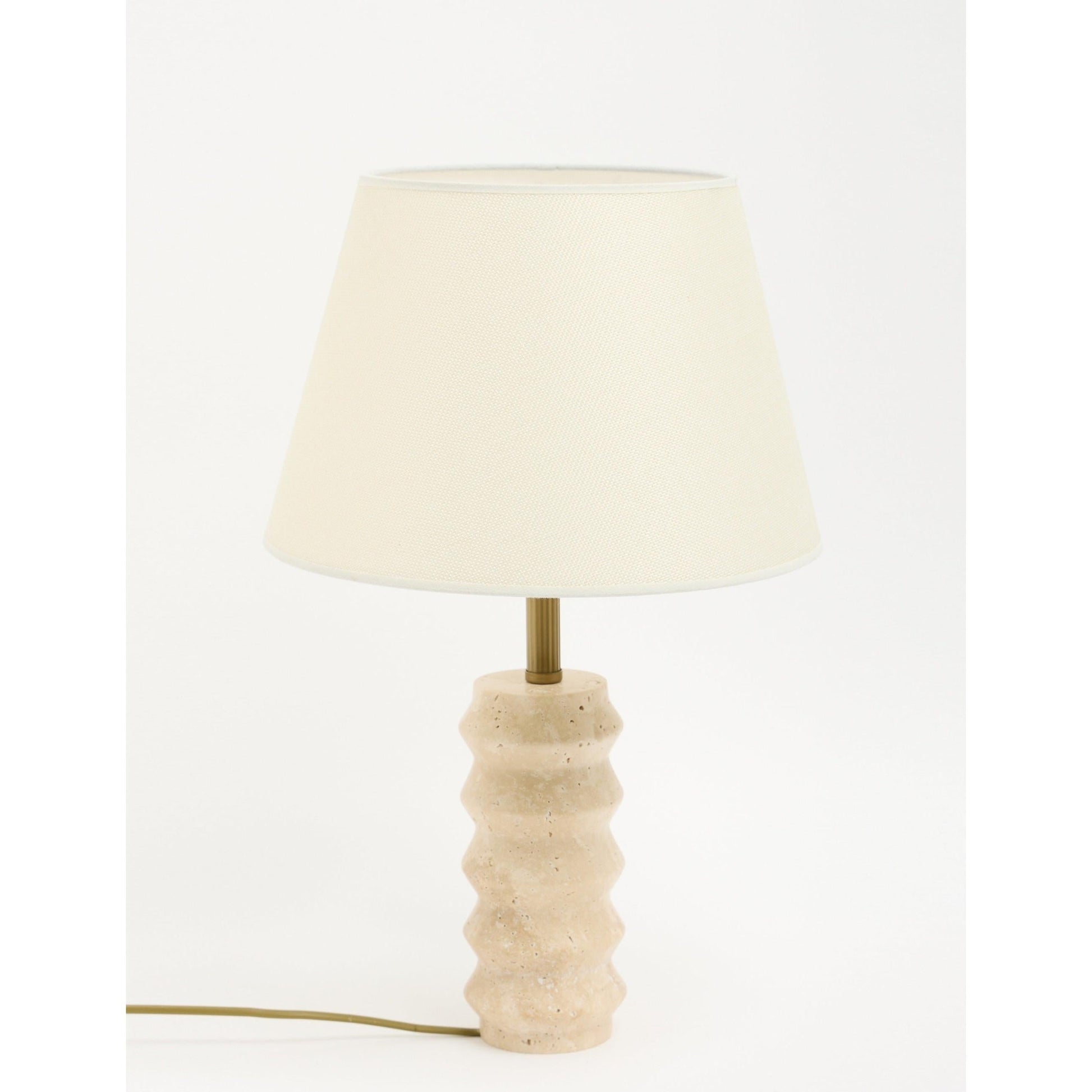 Meya Kumaş Şapkalı Traverten Abajur