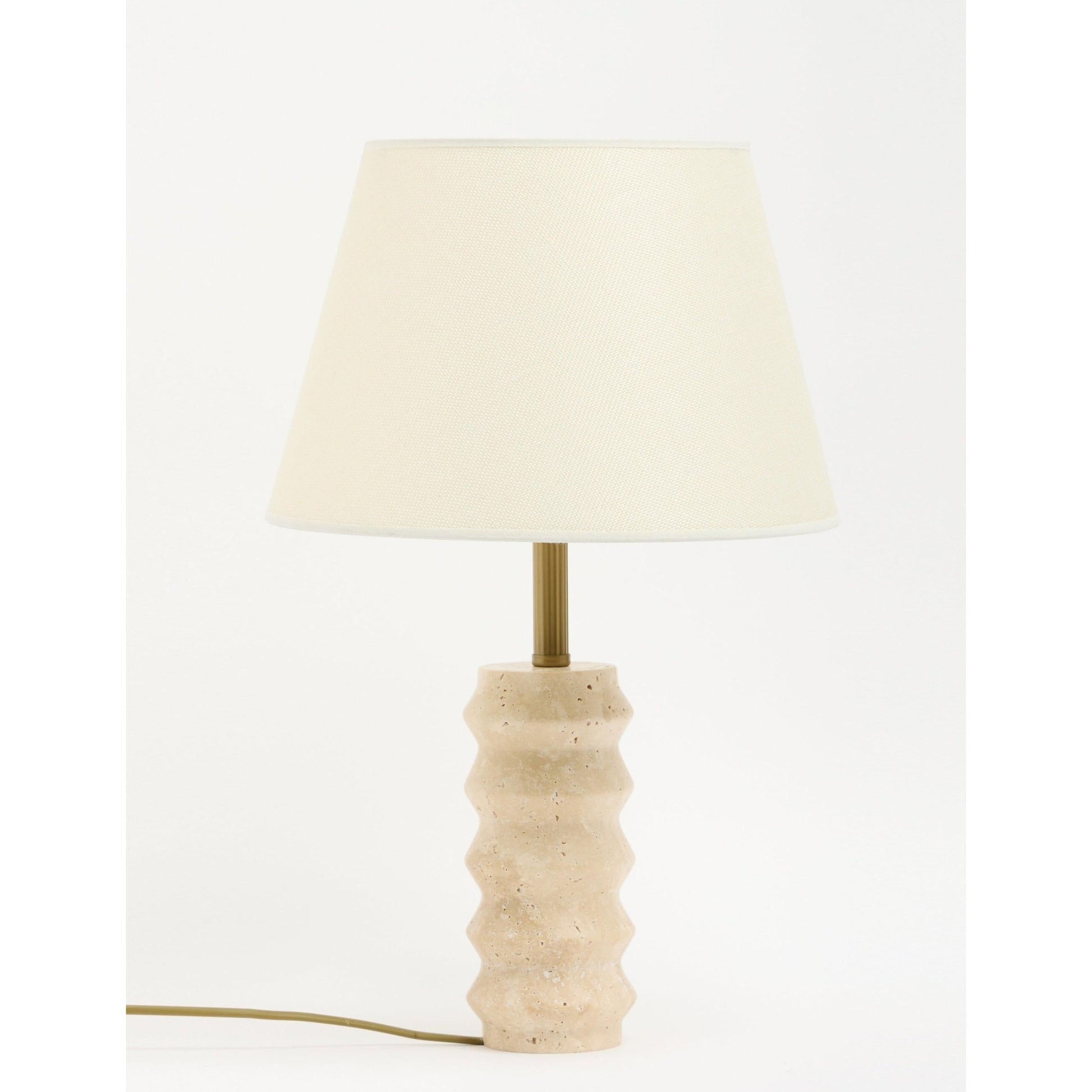 Meya Kumaş Şapkalı Traverten Abajur