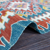 Mimoza Etnik Desenli El Dokuma Yün Kavak Kilim 111X125 Cm-Kilim & Halı-Soho Antiq-NowShopFun