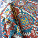 Mimoza Etnik Desenli El Dokuma Yün Kavak Kilim 111X125 Cm