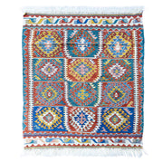 Mimoza Etnik Desenli El Dokuma Yün Kavak Kilim 111X125 Cm