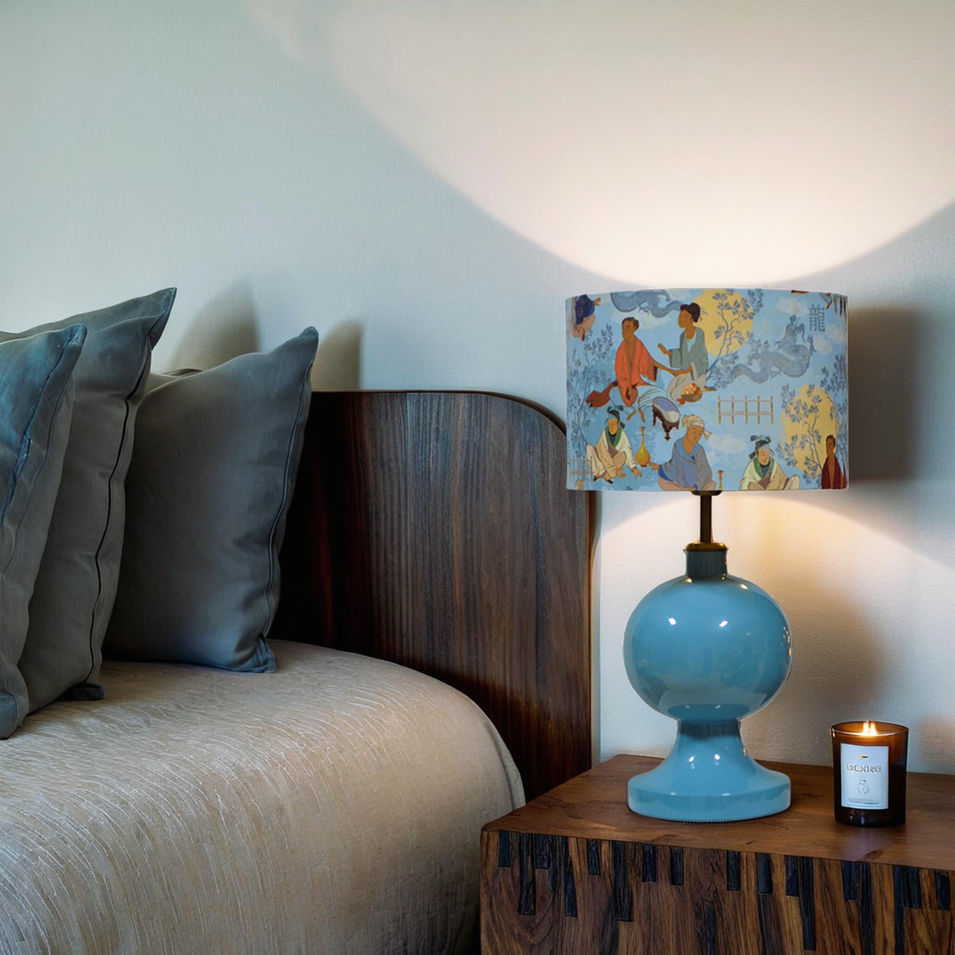 Ming El Yapımı Ahşap Abajur