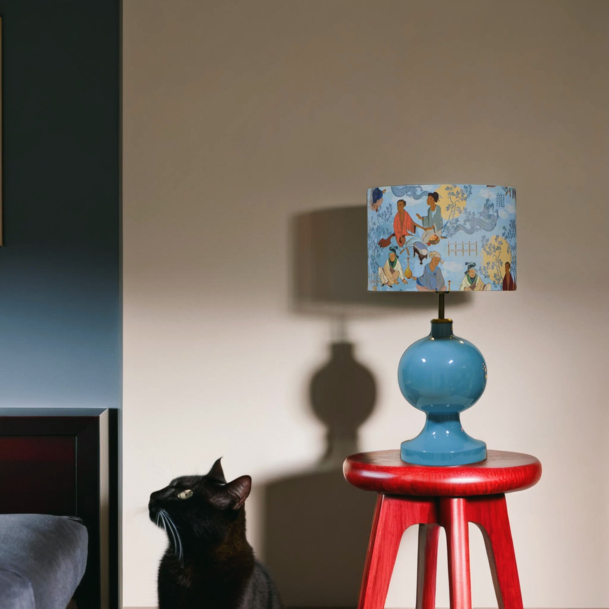 Ming El Yapımı Ahşap Abajur