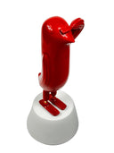 Mini Hope Bird Parlak Ruby Kırmızı Saten Beyaz Stand Dekoratif Ürün