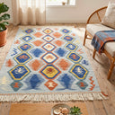 Miraz Geometrik Tasarımlı Yün Kilim 113x172 Cm
