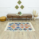Miraz Geometrik Tasarımlı Yün Kilim 113x172 Cm