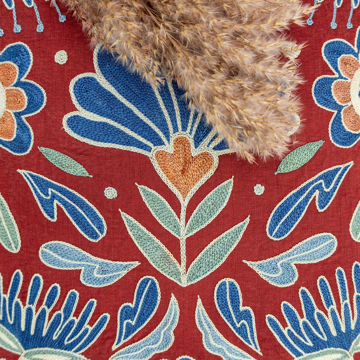 Miyane El Yapımı Kırmızı İpek Kırlent