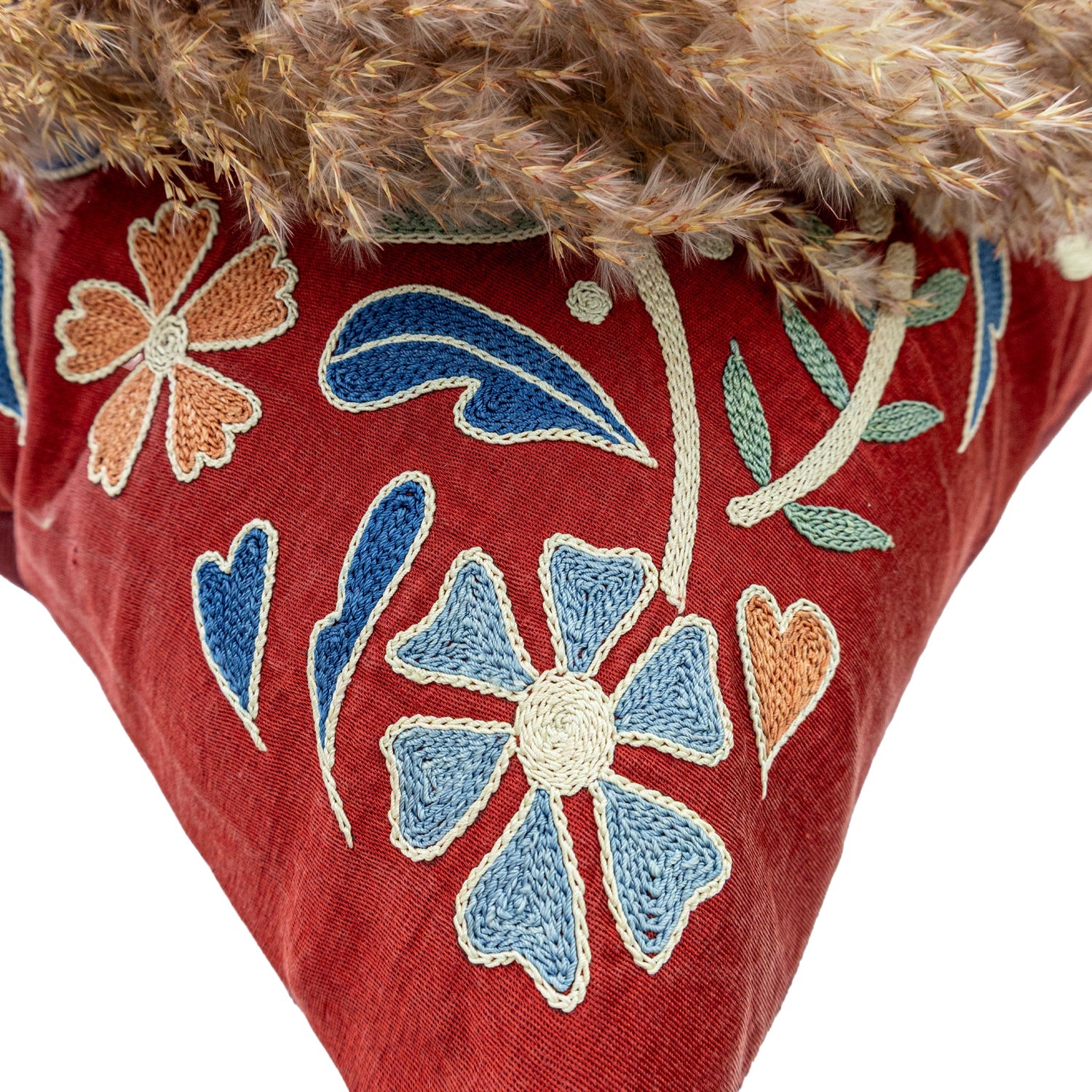 Miyane El Yapımı Kırmızı İpek Kırlent