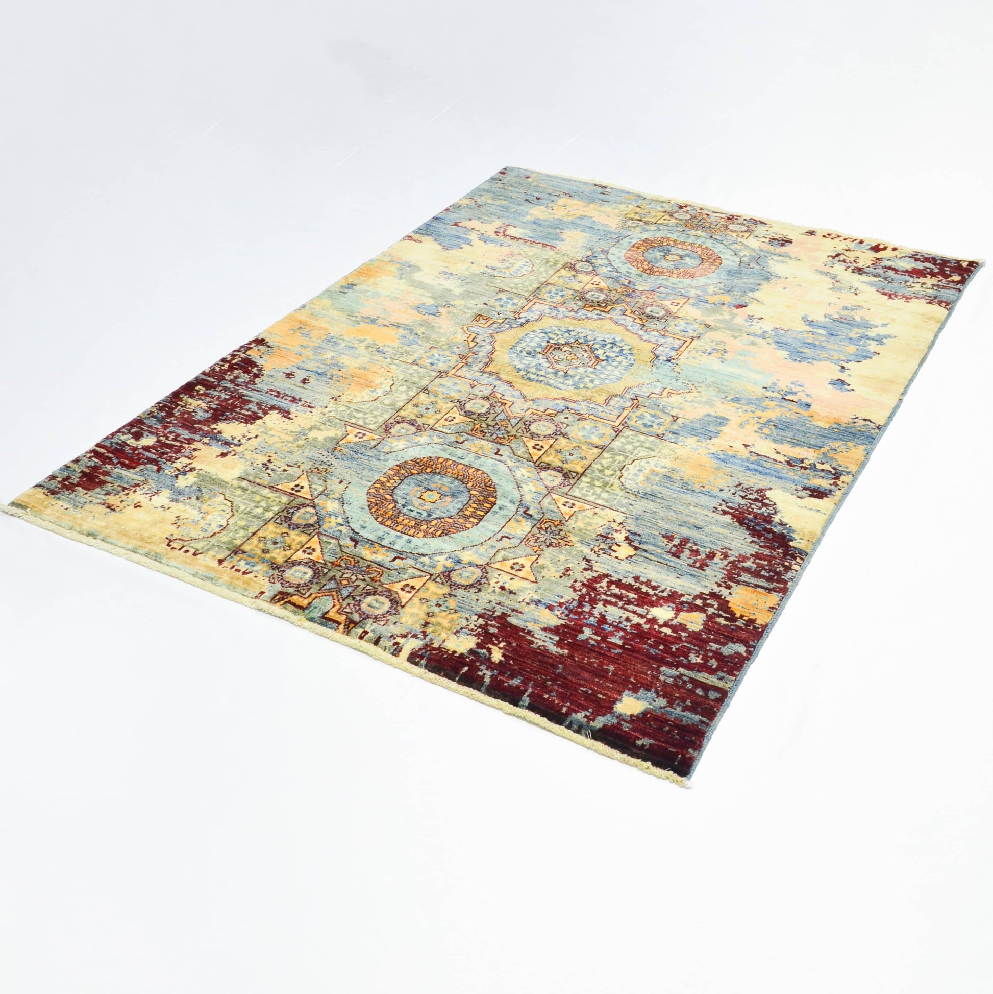 Modern Afgan Memlük El Dokuma Halısı 121x176 Cm