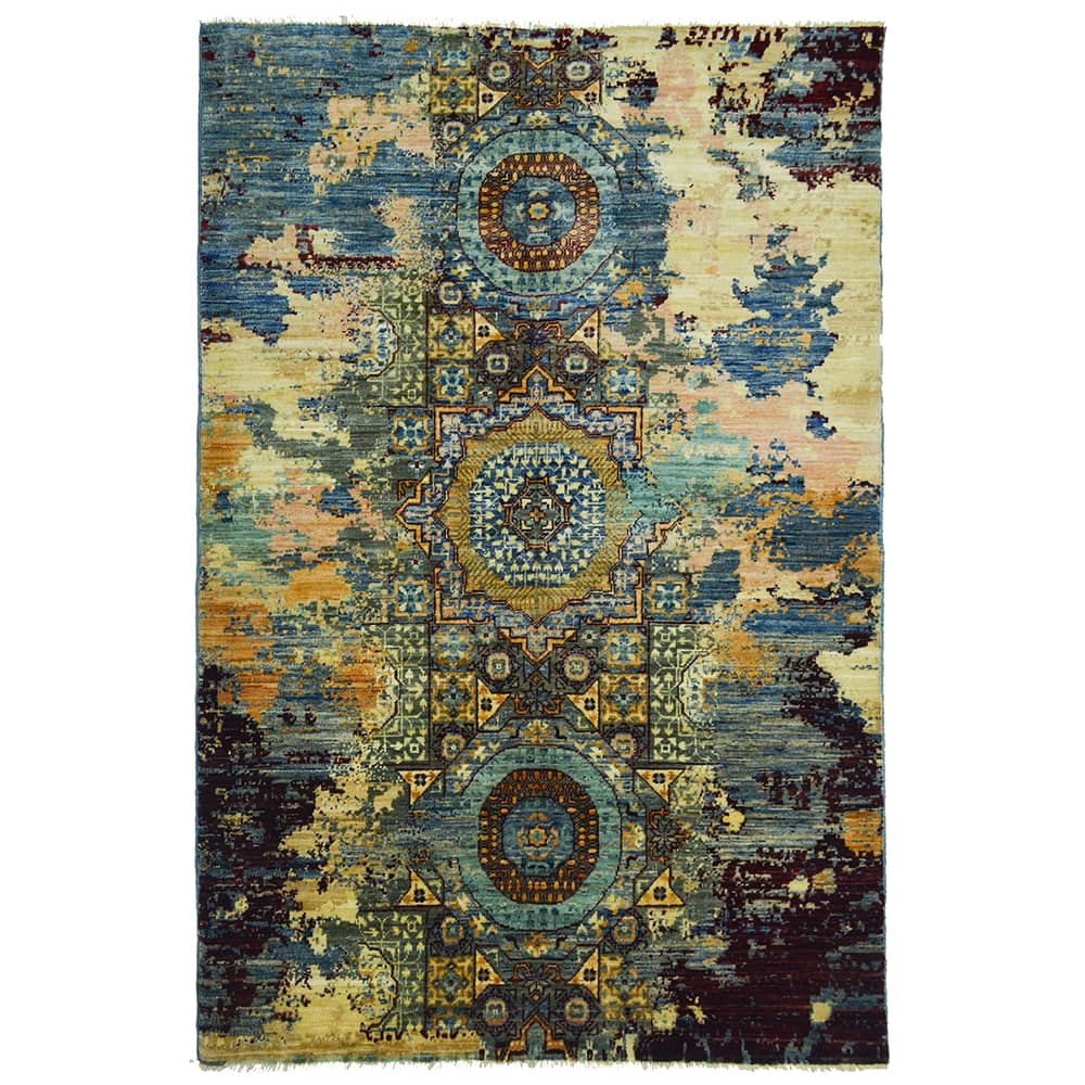 Modern Afgan Memlük El Dokuma Halısı 121x176 Cm