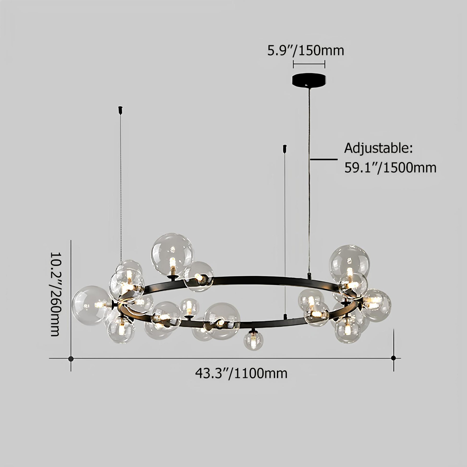 Modern Özel Tasarım Cam Bubble Avize