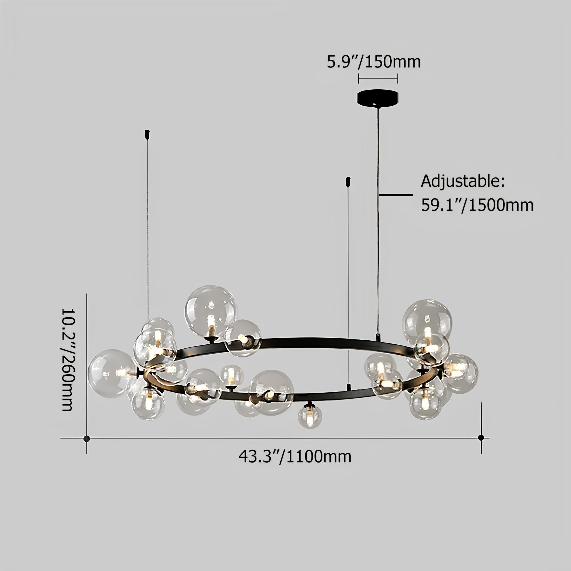 Modern Özel Tasarım Cam Bubble Avize