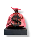 Money Bag Heykeli – Light Pink Chrome Edition