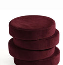 Monolith Bordo Yuvarlak Kadife Puf