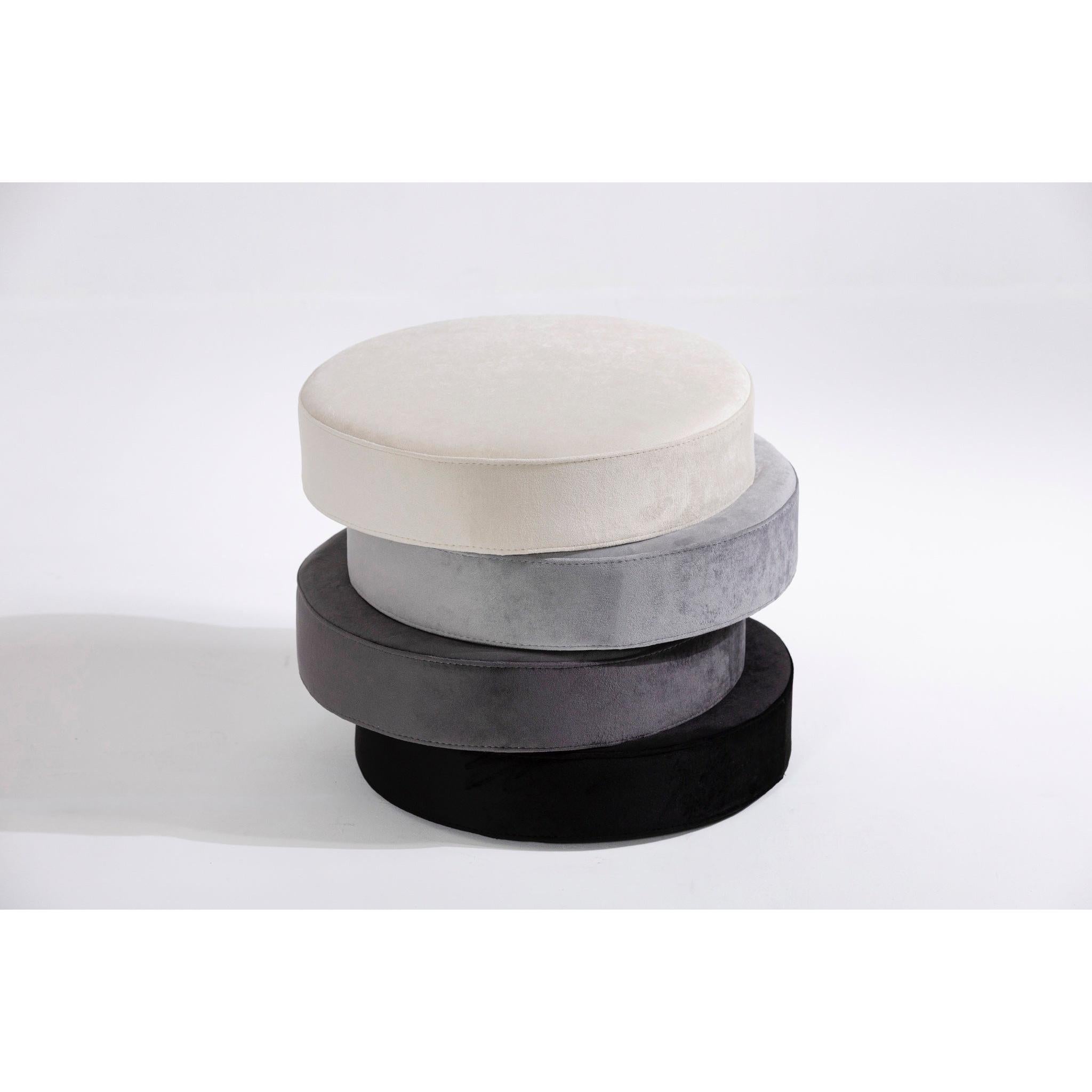 Monolith Degrade Renk Yuvarlak Kadife Puf