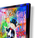 Monopoly Man Graffiti Canvas Tablo – New York Style Love & Money