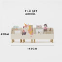 Montessori 3'lü Unicorn Kitaplık Seti