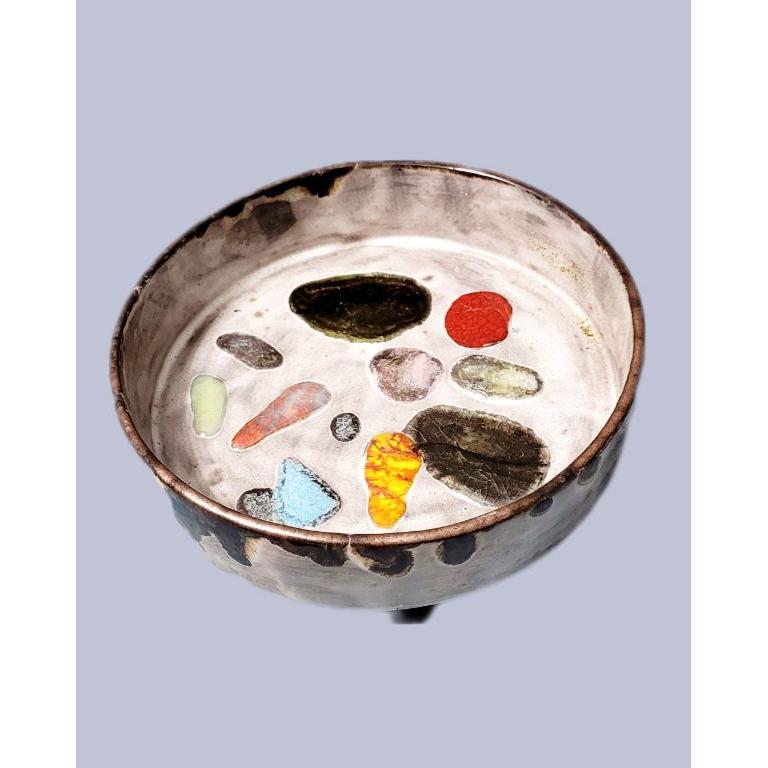 Murano Cam Zeminli, Ayaklı Seramik Kase Seti