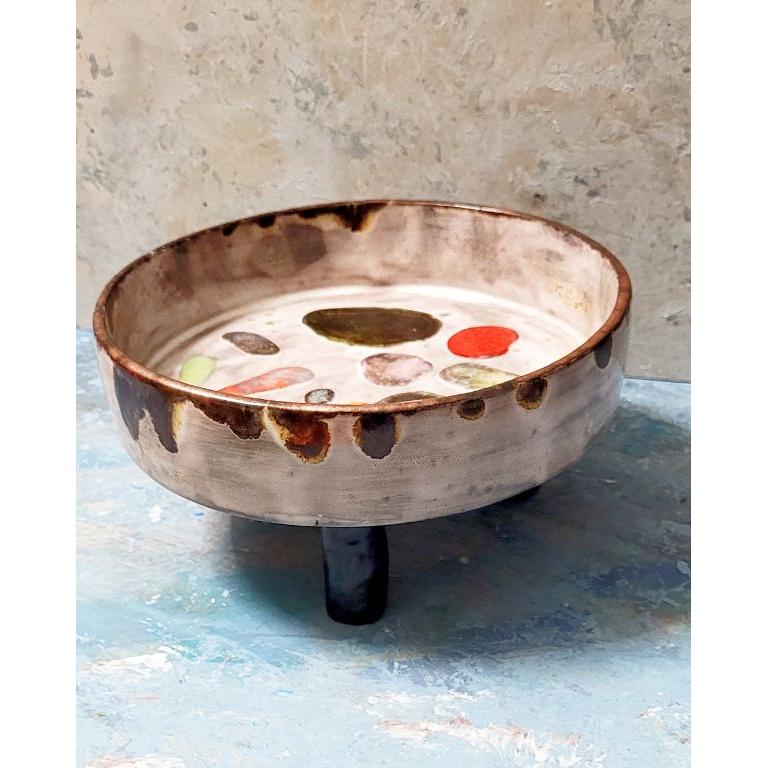 Murano Cam Zeminli, Ayaklı Seramik Kase Seti