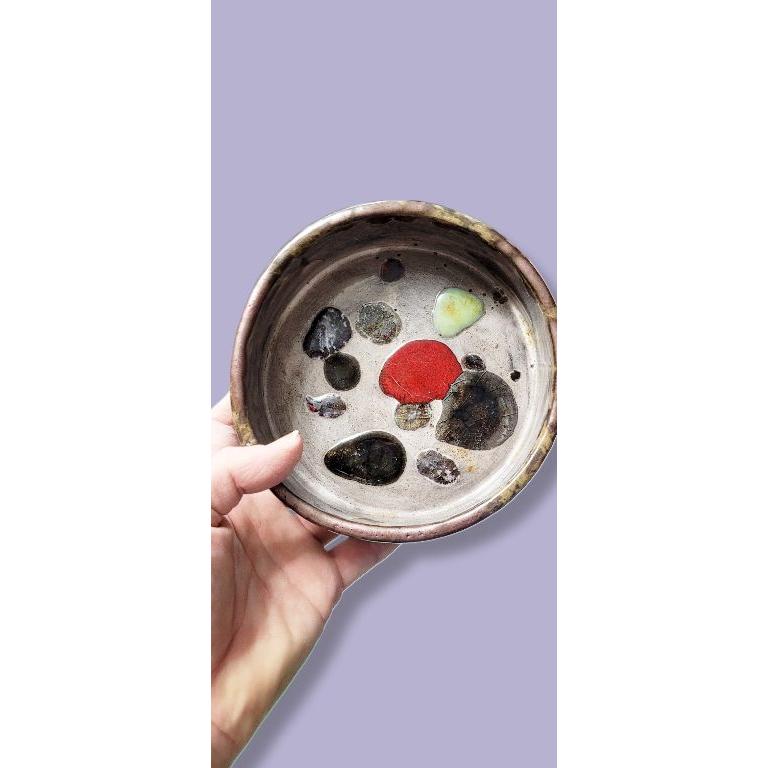 Murano Cam Zeminli, Ayaklı Seramik Kase Seti