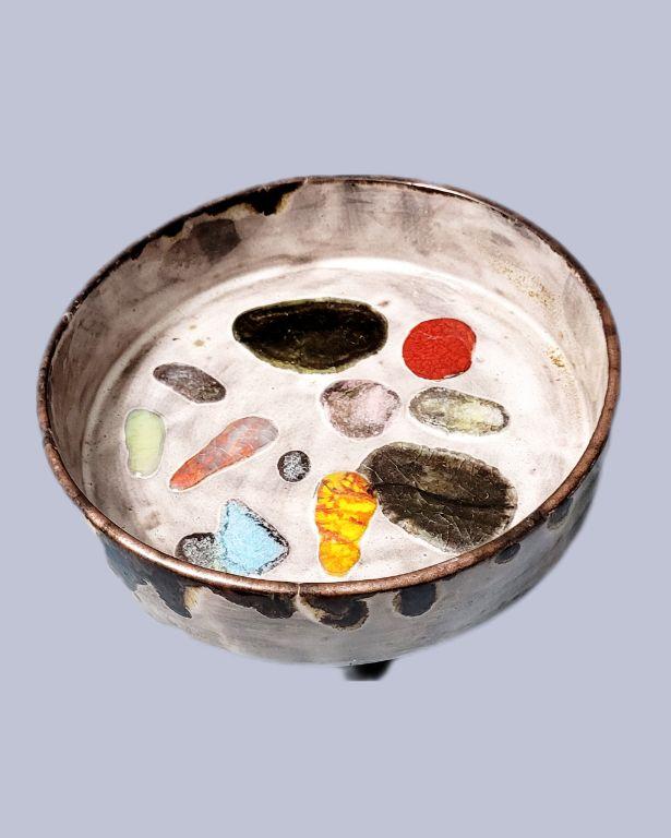 Murano Cam Zeminli, Ayaklı Seramik Kase Seti