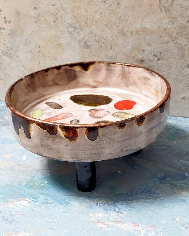 Murano Cam Zeminli, Ayaklı Seramik Kase Seti